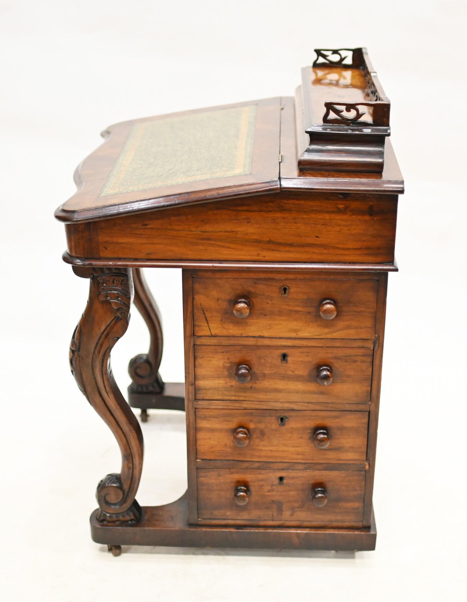 Victorian Davenport Desk Walnut 1890 For Sale 5