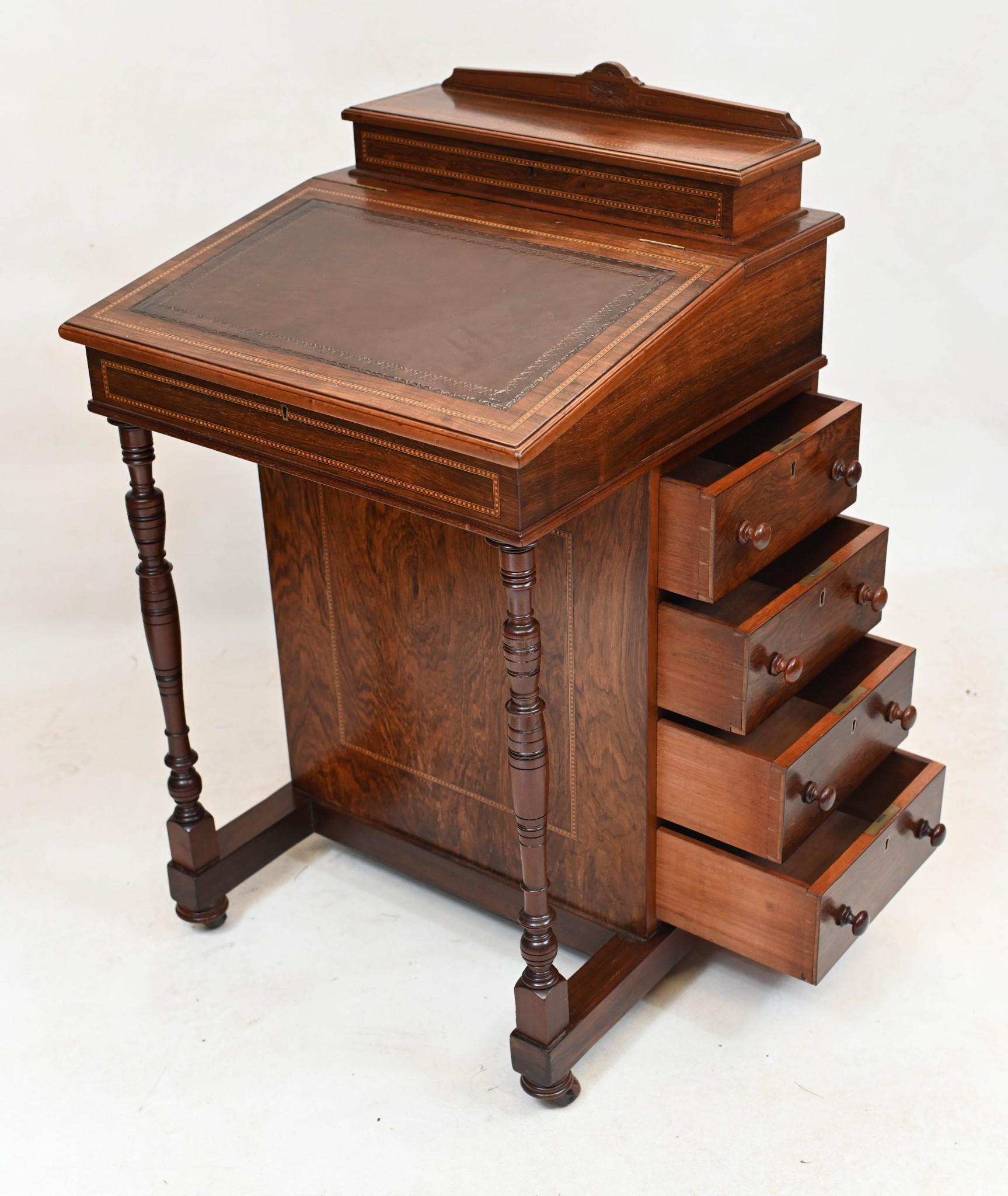Late 19th Century Victorian Davenport Mahogany Desk 1880