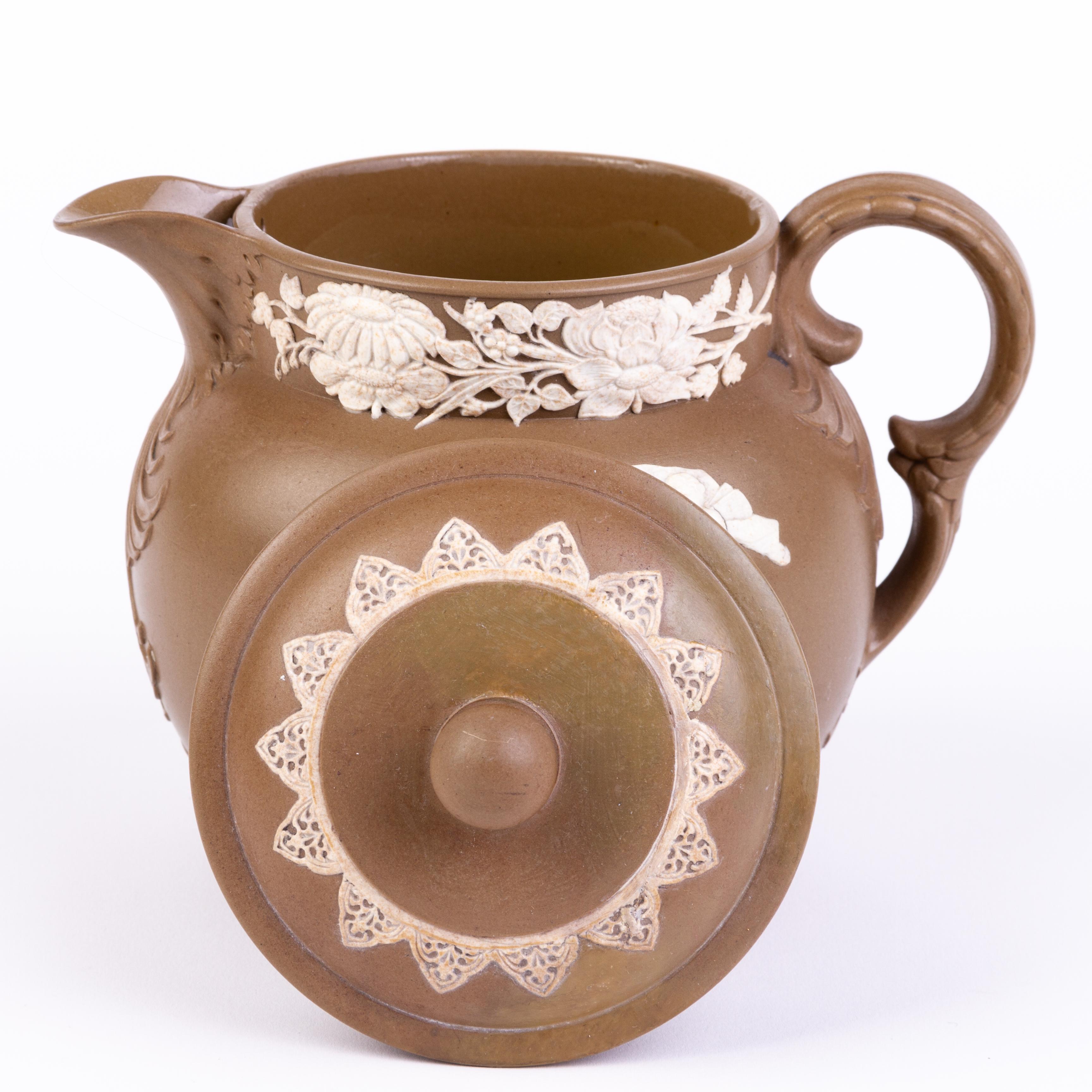 Victorian David Wilson Jasperware Putti Cameo Teapot 19th Century  1