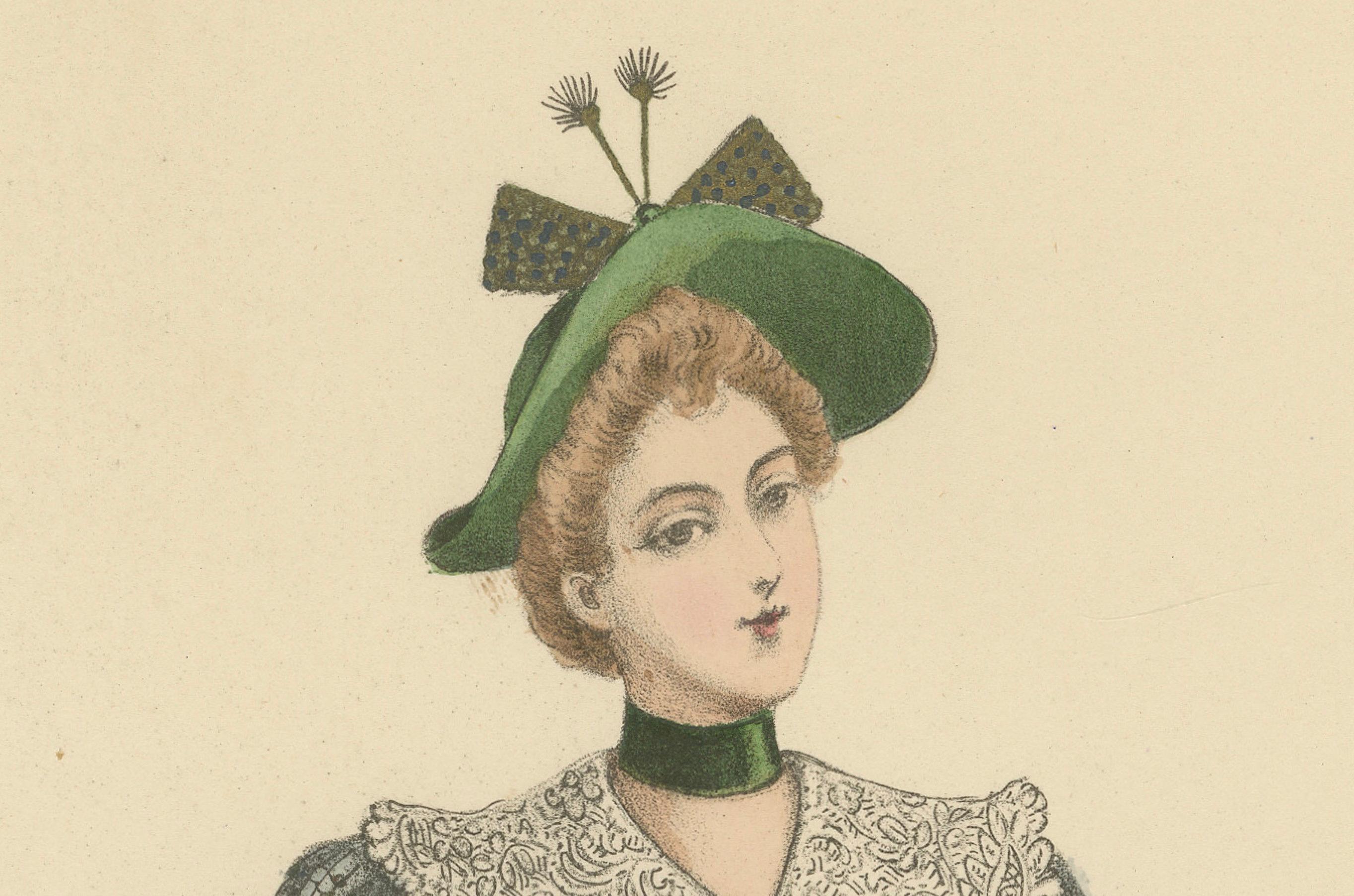 Victorian Daywear: Elegant Fashion Lithograph - the Exposition Universelle 1889 In Good Condition For Sale In Langweer, NL