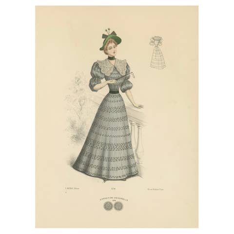 Victorian Daywear: Elegant Fashion Lithograph - the Exposition Universelle 1889
