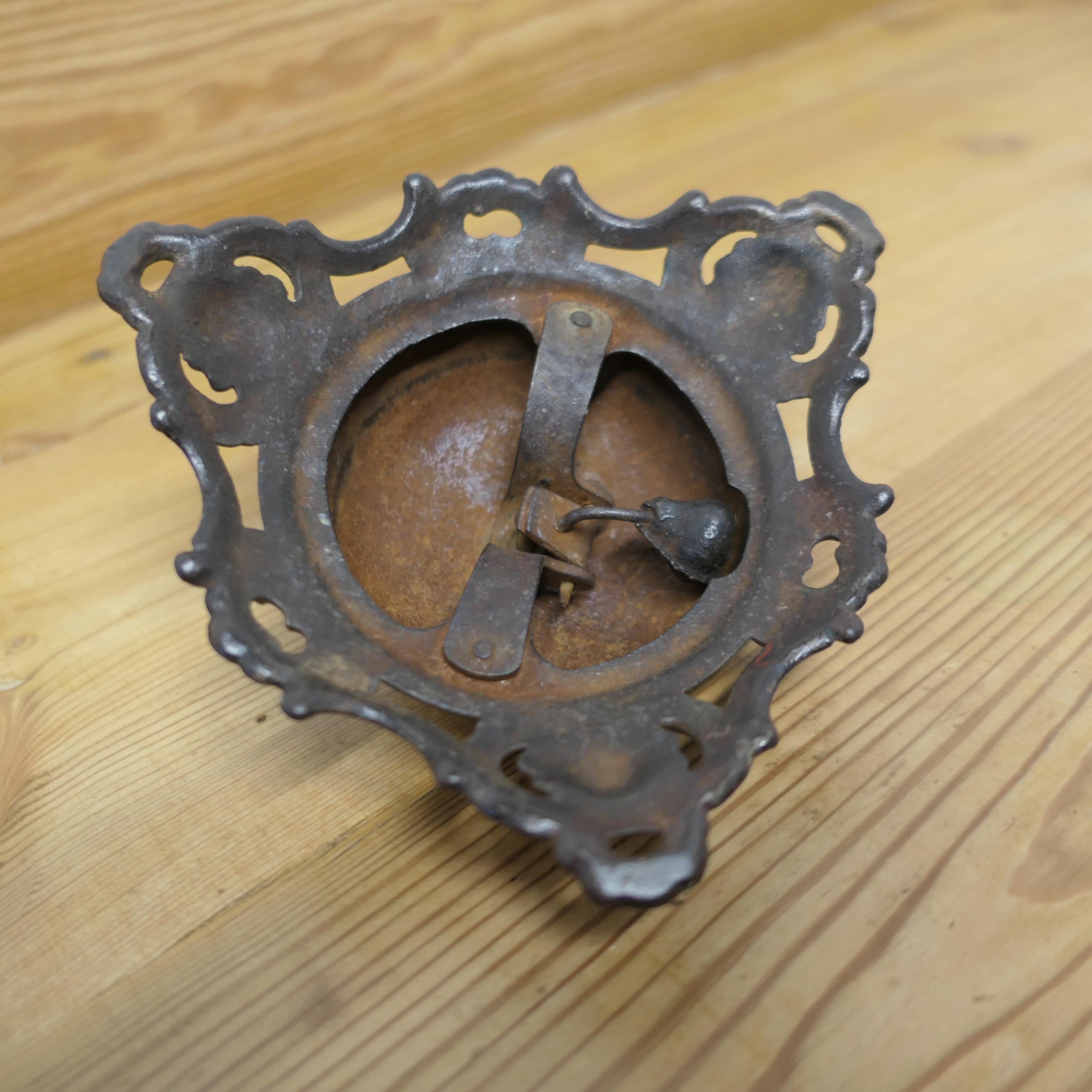 19th Century Victorian Decorative Iron Courtesy Counter Top Bell, Reception Desk Bell   For Sale