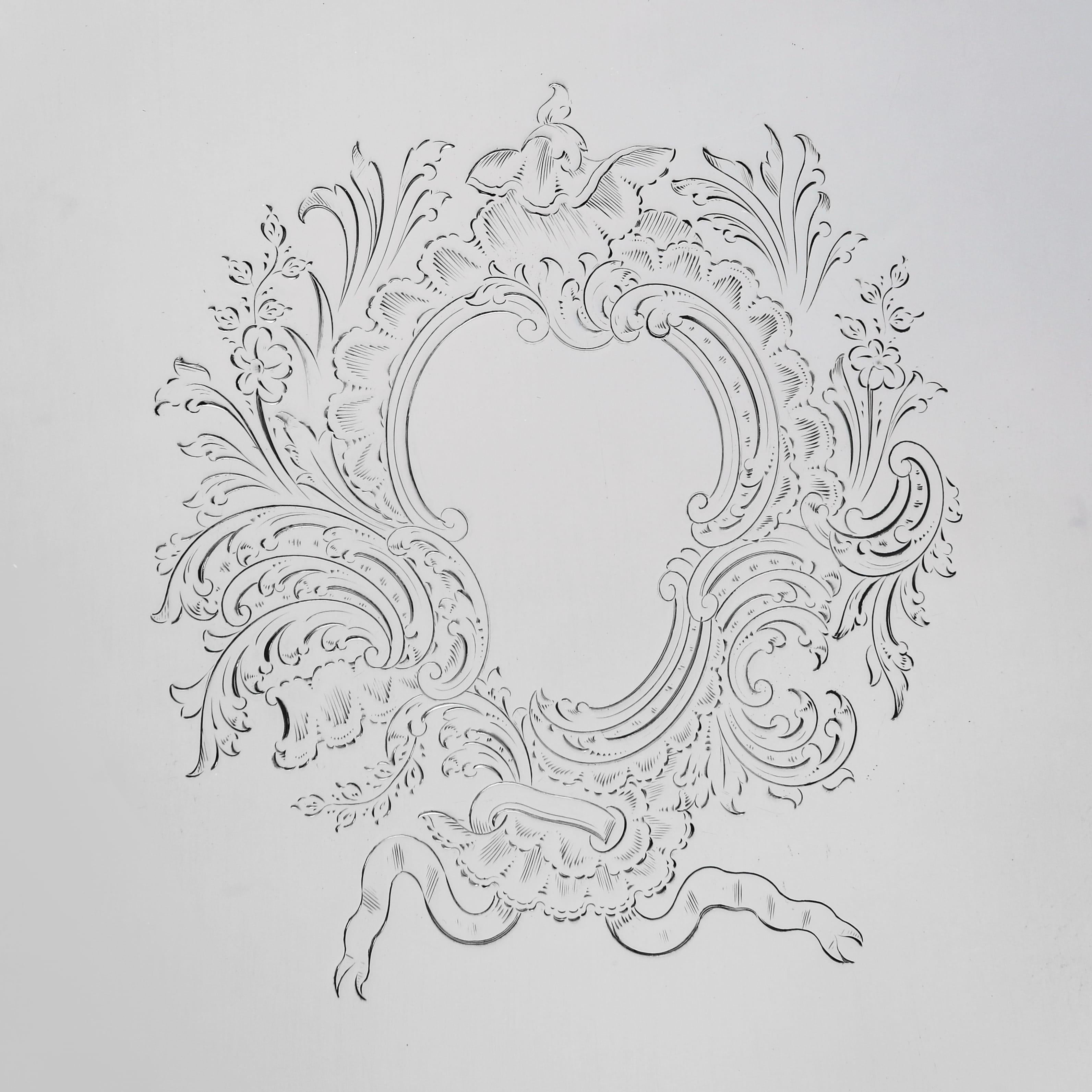 Anglais Plateau décoratif victorien en argent sterling - poinçonné à Londres en 1889 en vente