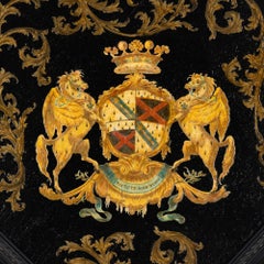 Victorian decoupage armorial hatchment, 1800's