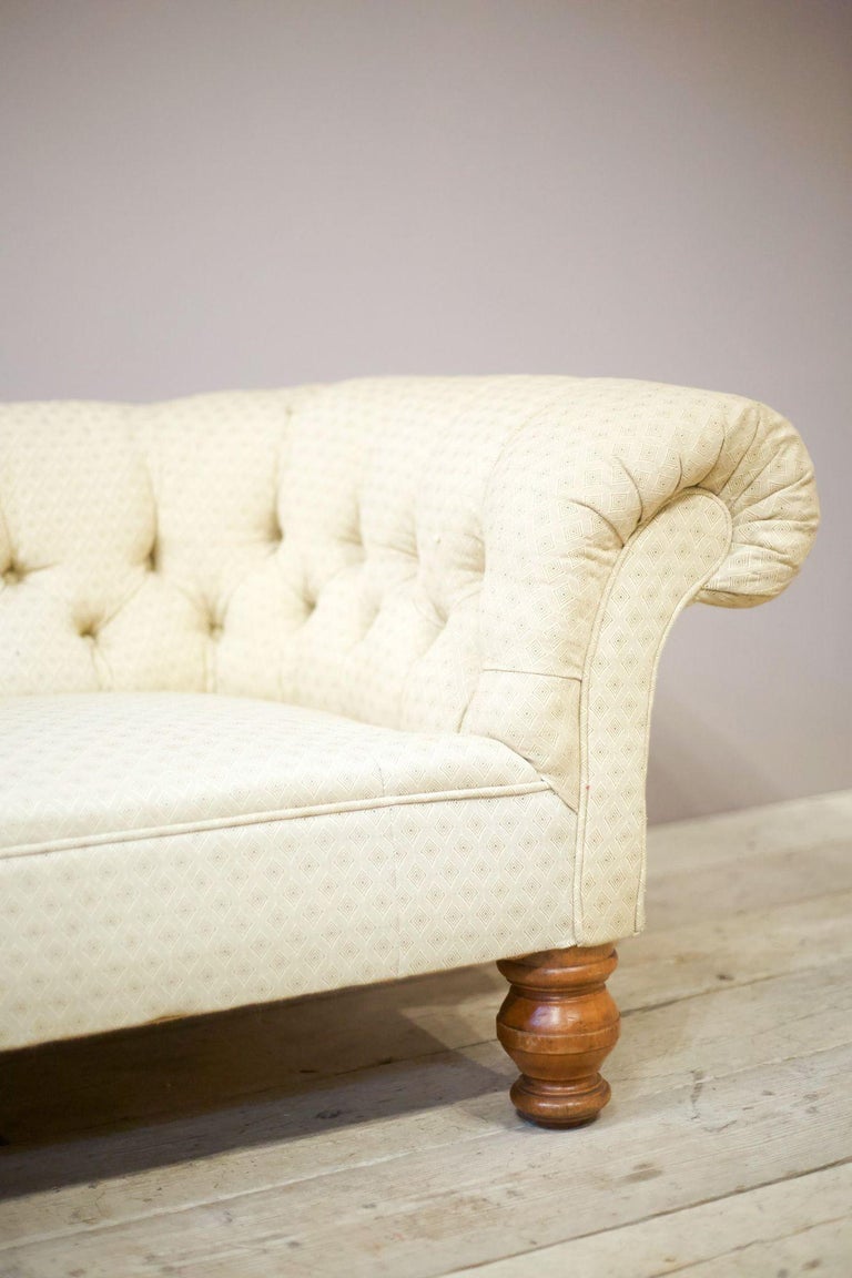 Victorian Deep Buttoned Scroll Arm Chesterfield Sofa For Sale at 1stDibs