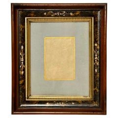 Antique Victorian Deep Well Walnut Frame with Gilt Accents, Matted Under Glass