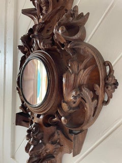 Victorian Deeply Carved Oak Framed Mirror