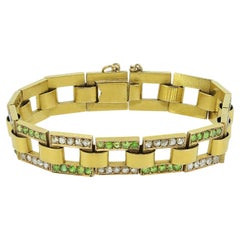 Victorian Demantoid Garnet and Diamond Bracelet