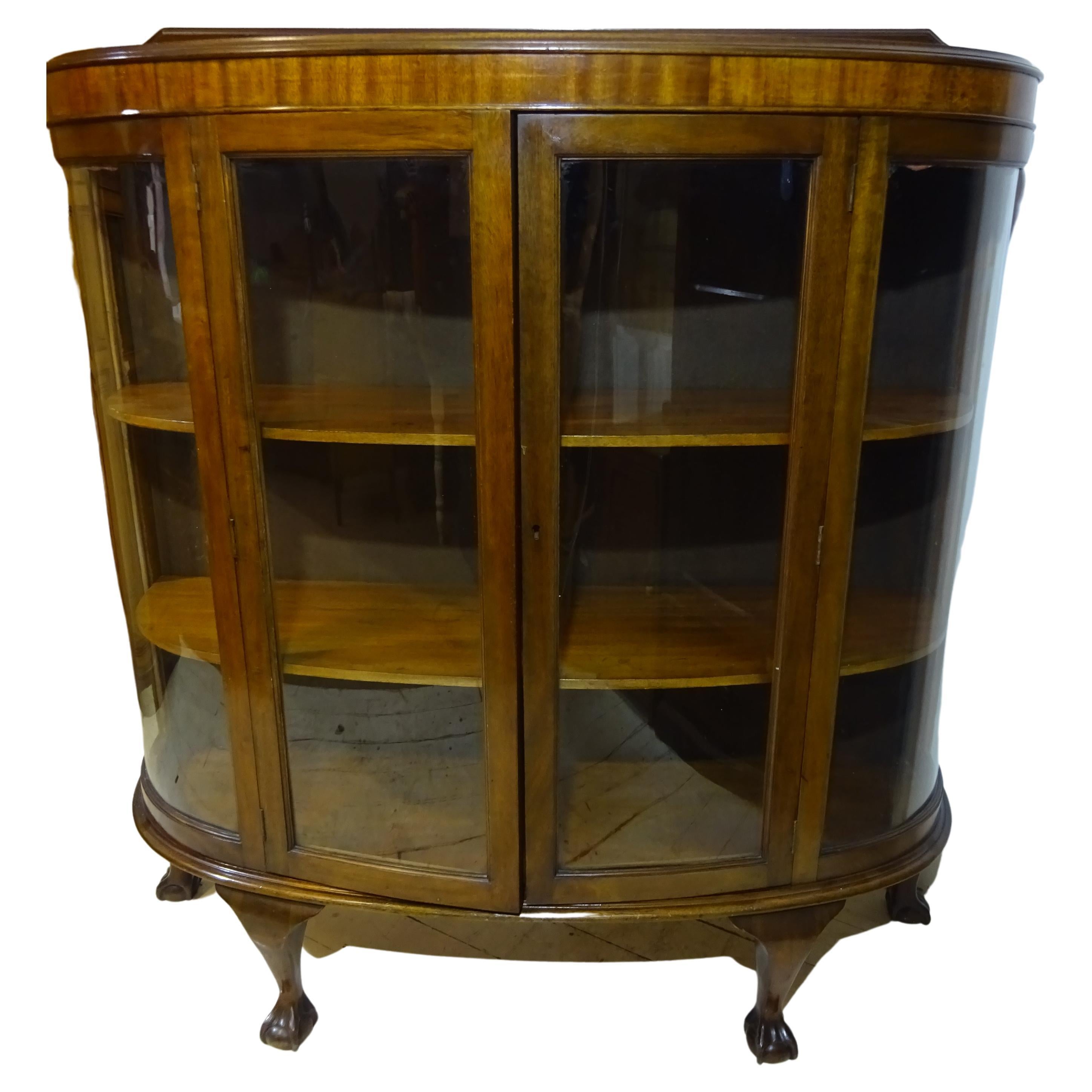 Victorian Demi Lune Display Cabinet For Sale at 1stDibs