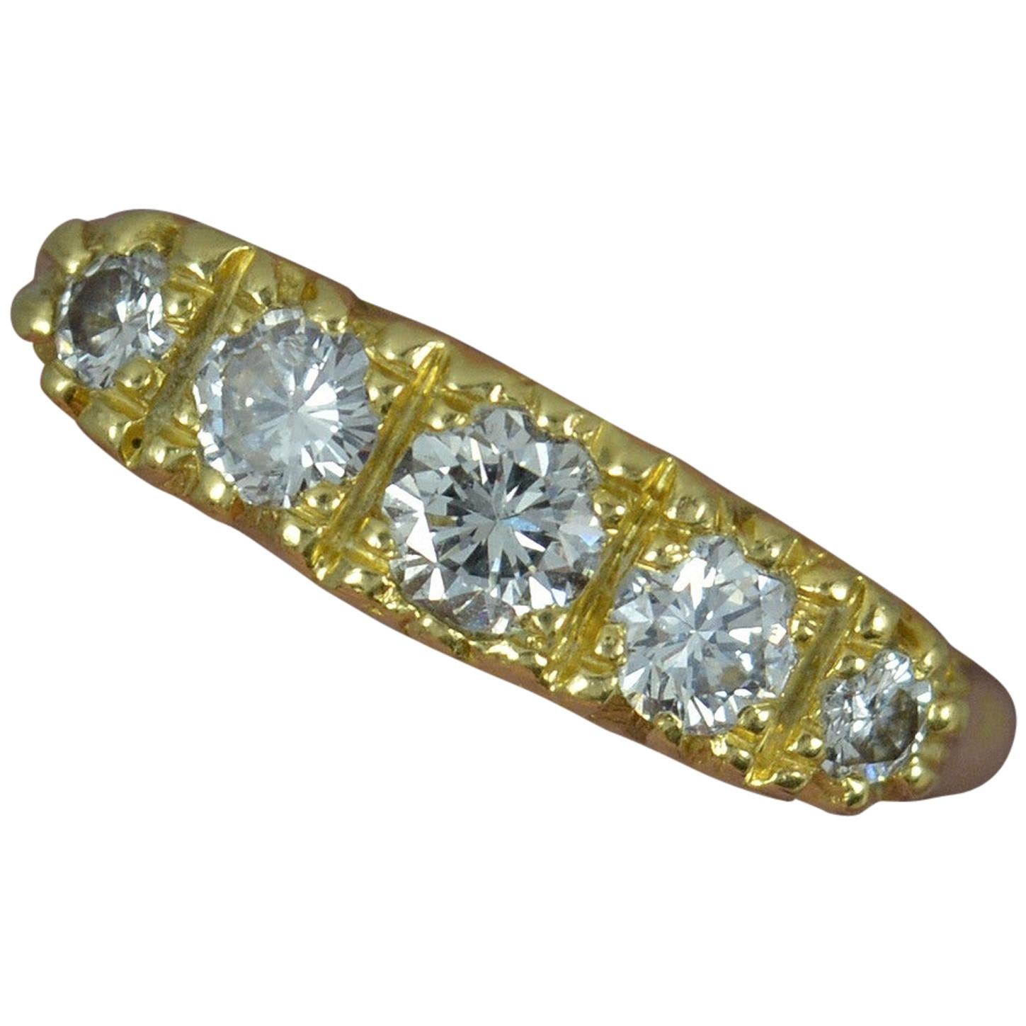 Victorian Design VS1 0.65 Carat Diamond 18 Carat Gold Five-Stone Stack Ring