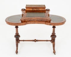 Victorian Desk - Walnut Shaped Writing Table Circa 1860