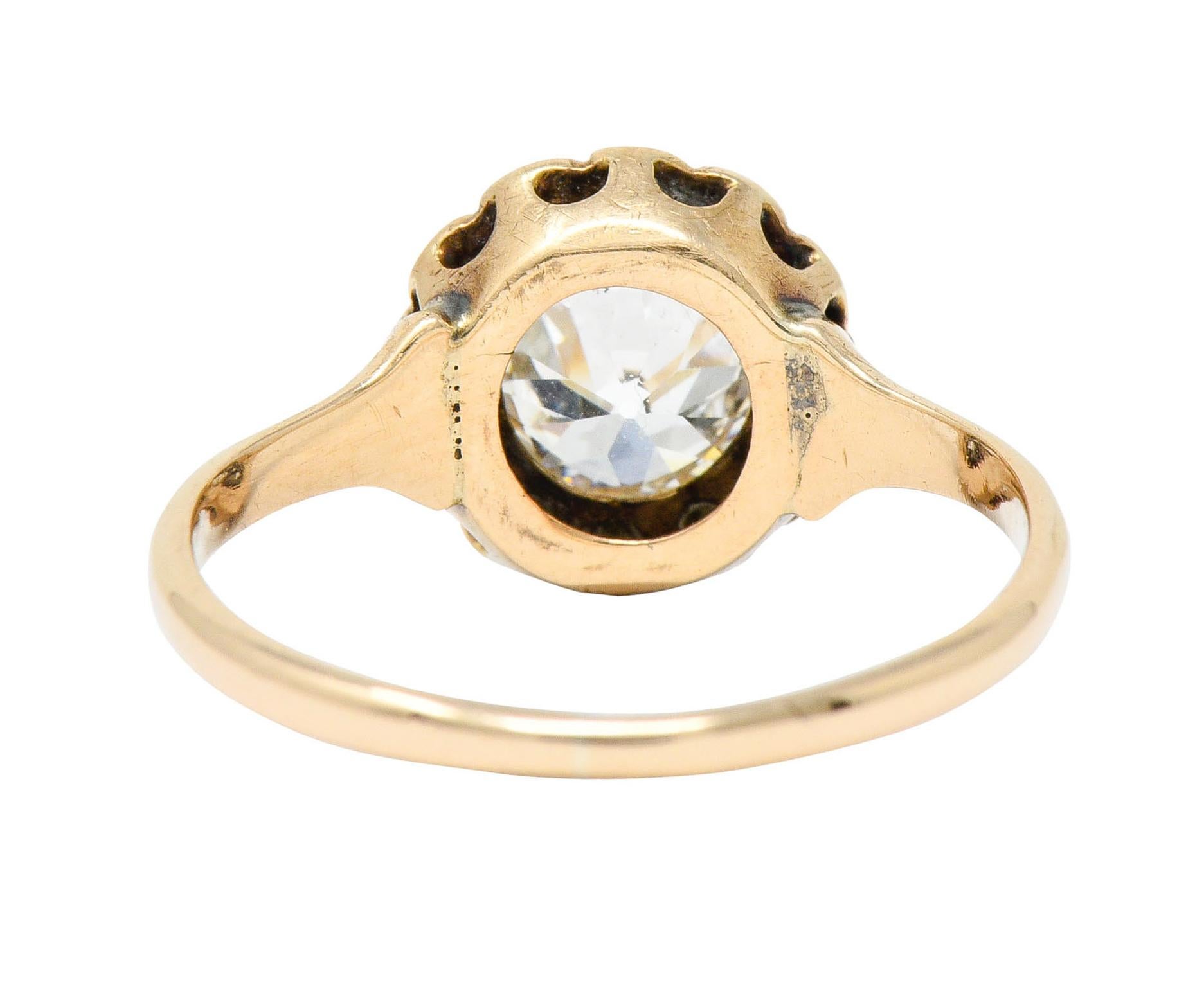 Victorian Diamond 14 Karat Gold Cluster Alternative Engagement Ring, Circa 1900 In Excellent Condition In Philadelphia, PA