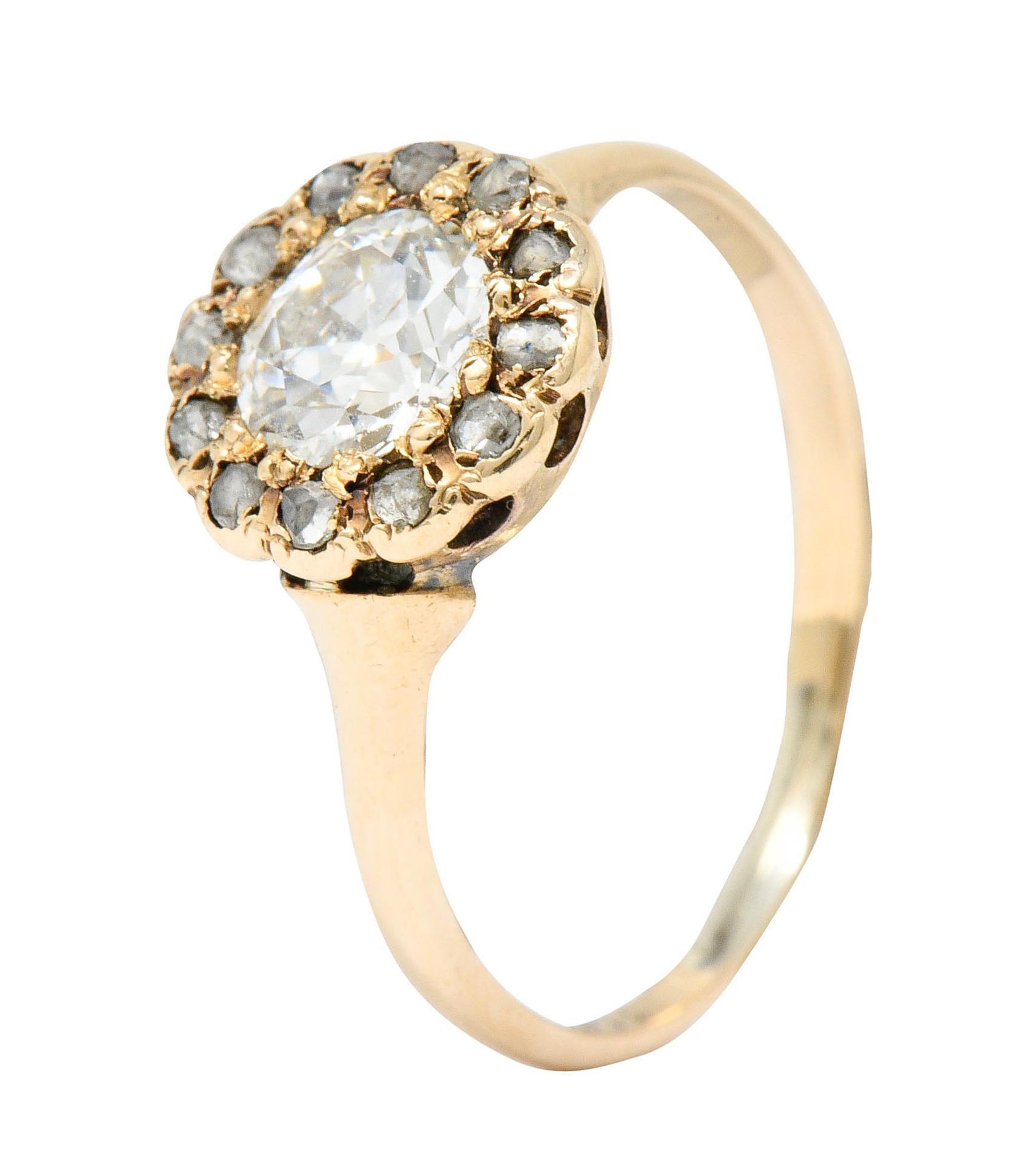 Victorian Diamond 14 Karat Gold Cluster Alternative Engagement Ring, Circa 1900 3