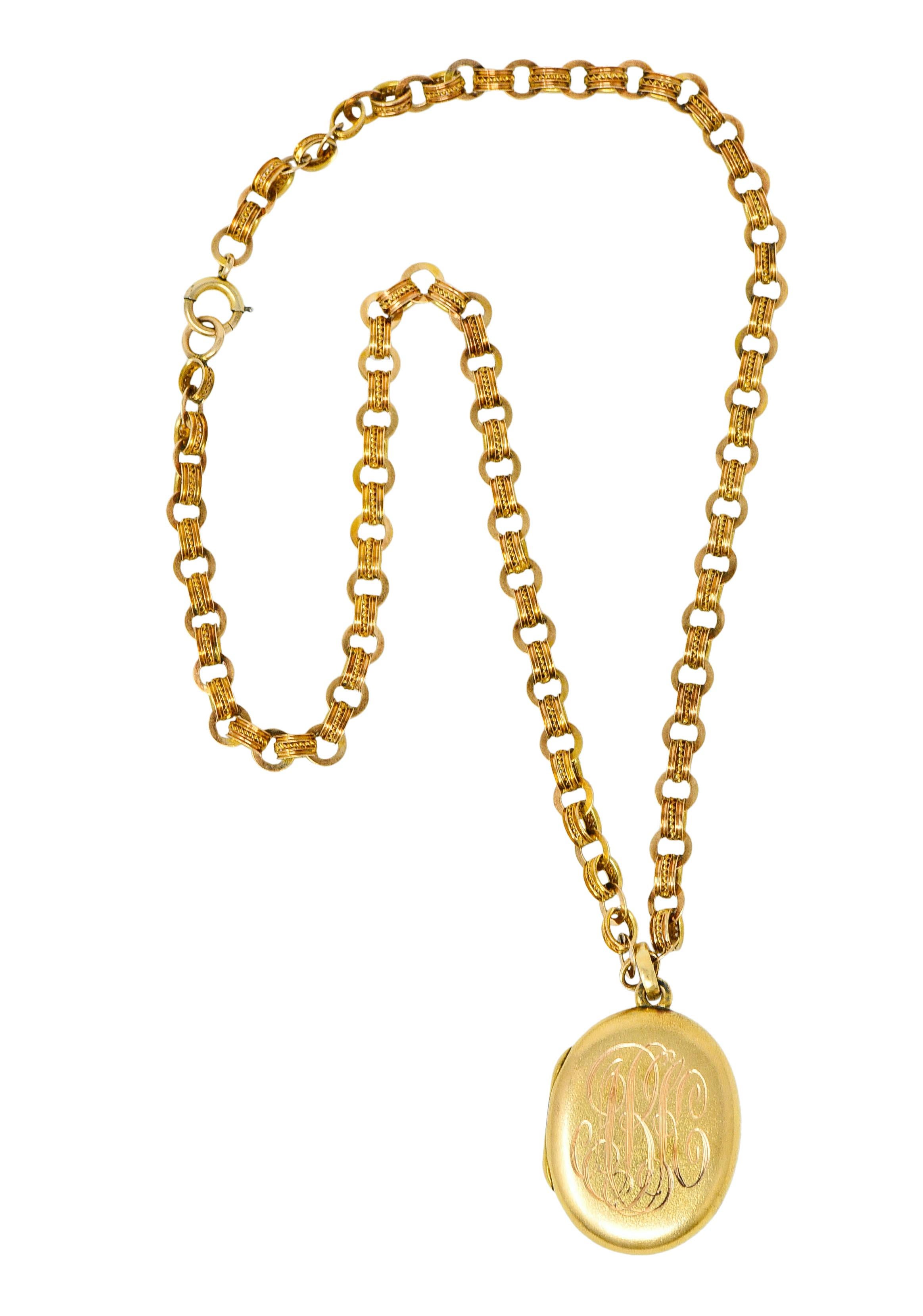 Victorian Diamond 14 Karat Gold Floral Locket Necklace 5