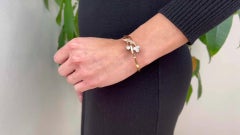 Victorian Diamond 14 Karat Rose Gold Bangle Bracelet