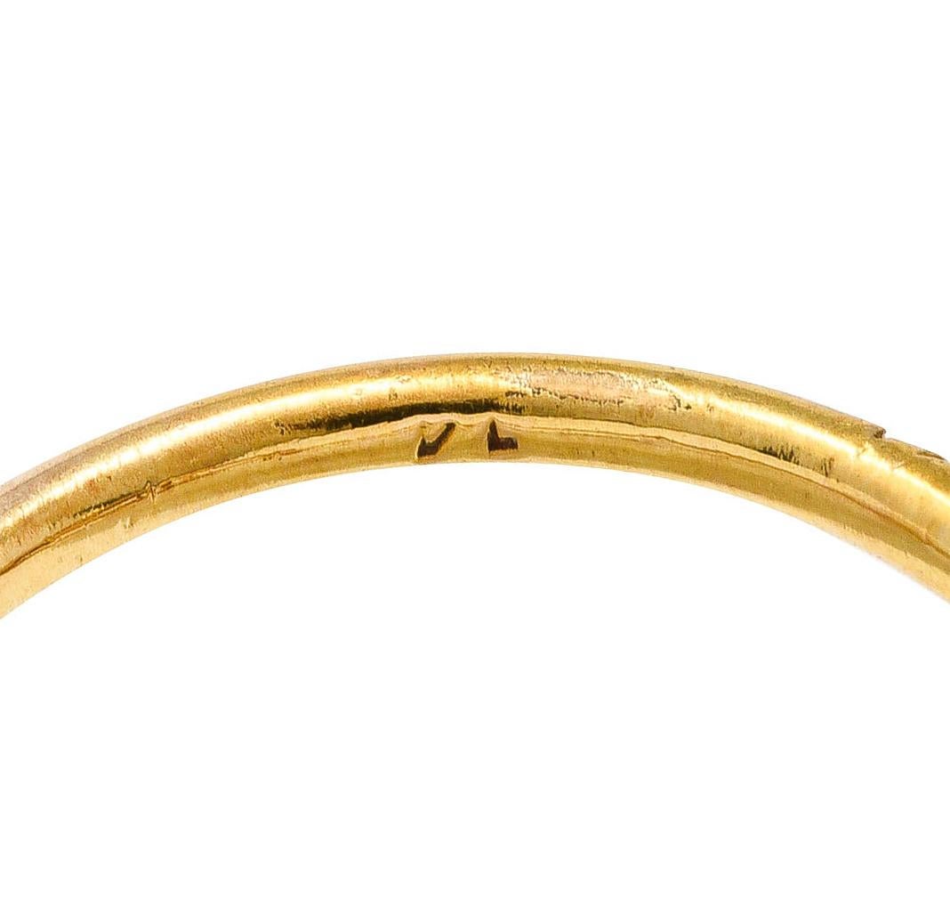 Victorian Diamond 14 Karat Yellow Gold Snake Love Knot Ring 1