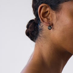 Victorian diamond 14k rose gold and silver drop earrings