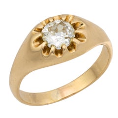 Viktorianischer Diamant 14k Gelbgold Verlobungsring