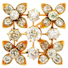 Broche Colgante Flor Victoriana Diamante Oro Amarillo 14K