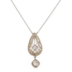 Collier victorien en or jaune 14k avec diamants