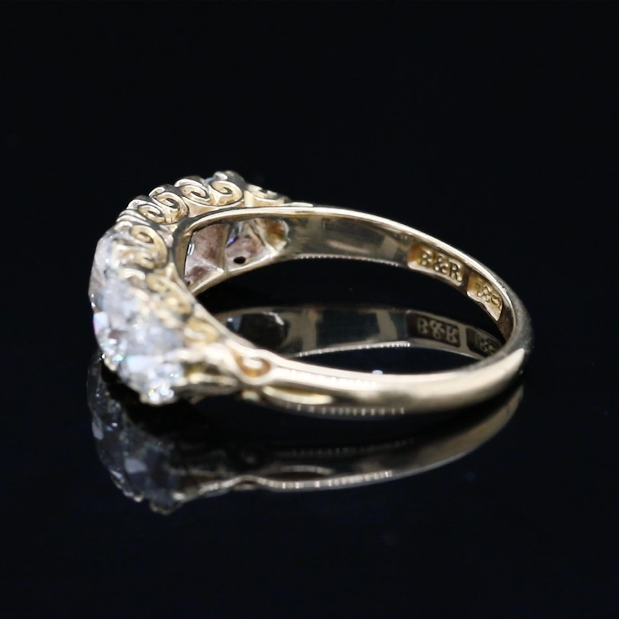 victorian half hoop diamond ring