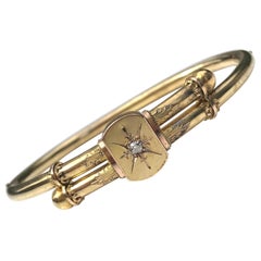 Victorian Diamond 9 Carat Gold Bangle