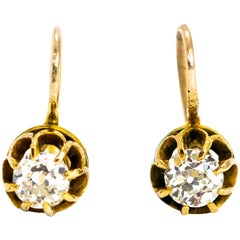 Victorian Diamond and 18 Carat Gold Drop Earrings