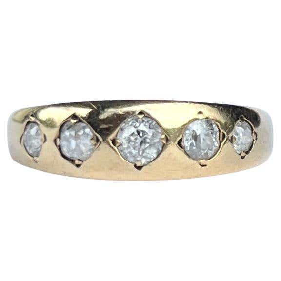 Victorian Diamond and 18 Carat Gold Five-Stone Band Ring at 1stDibs