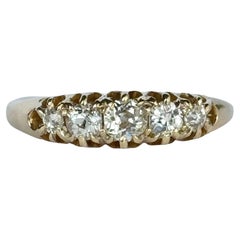 Victorian Diamond and 18 Carat Gold Five-Stone Band Ring