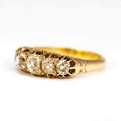 Victorian Diamond and 18 Carat Gold Five-Stone Ring