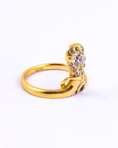 Victorian Diamond and 18 Carat Gold Snake Ring