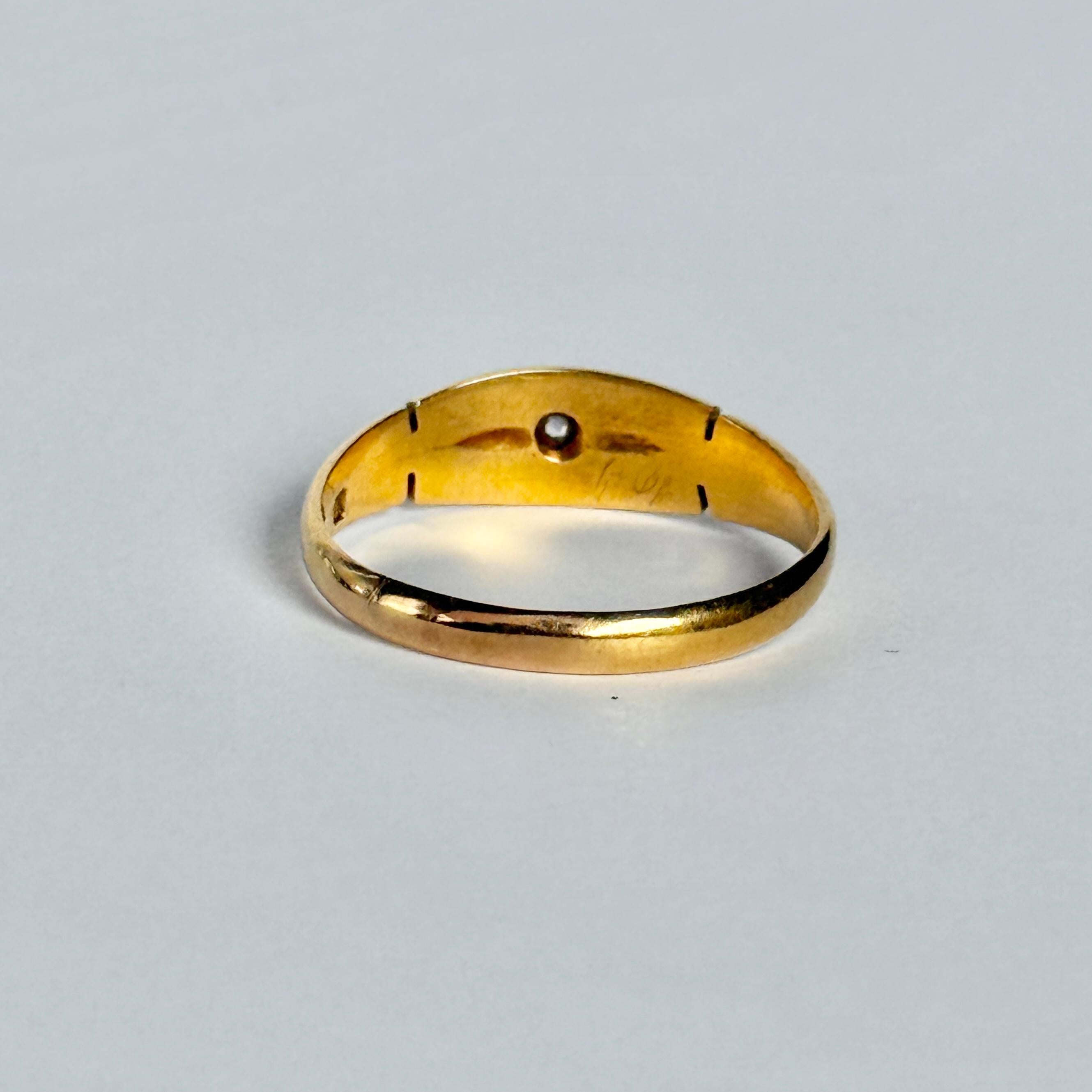 Victorian Diamond and 18 Carat Gold Star Setting Ring For Sale 1