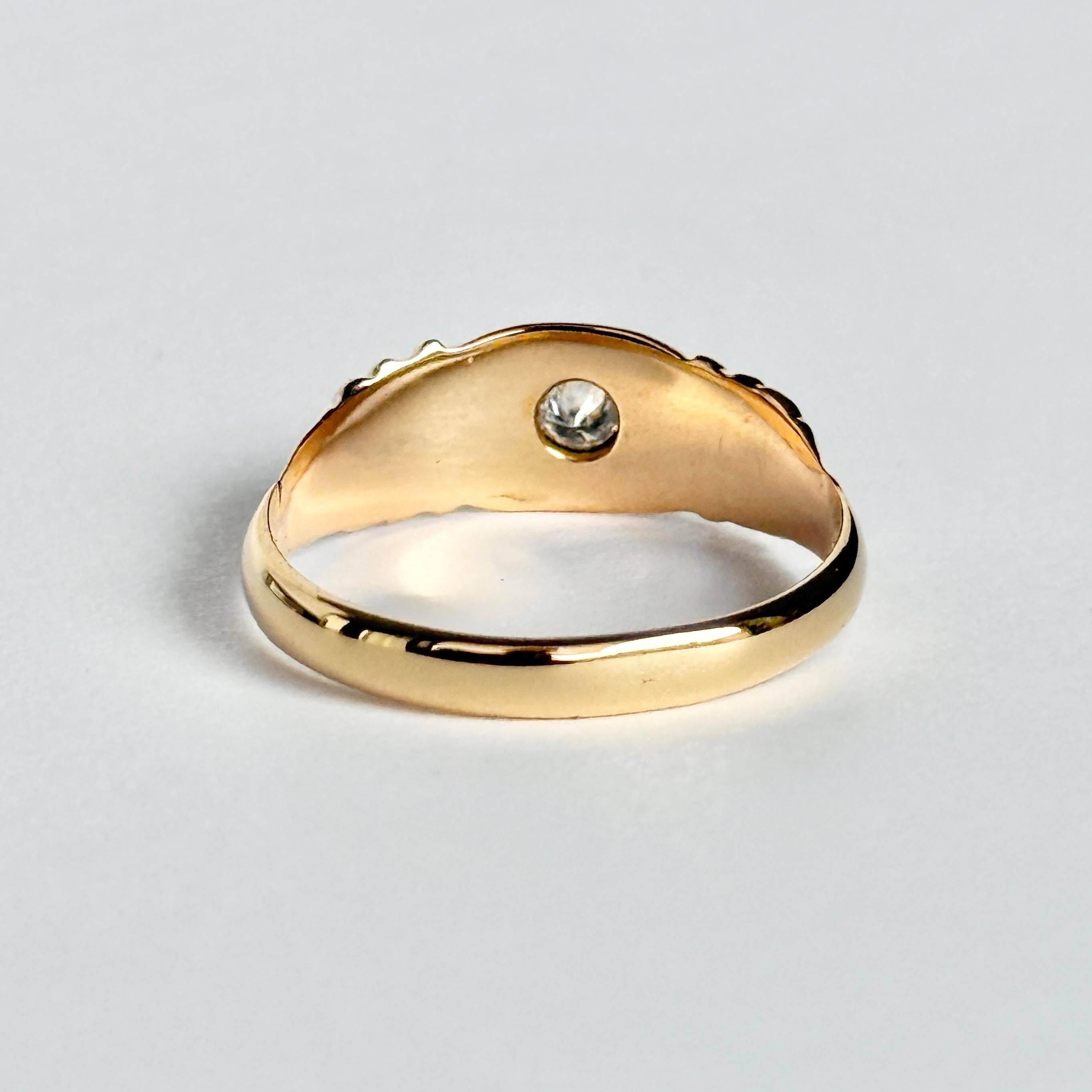 Victorian Diamond and 18 Carat Gold Star Setting Ring For Sale 2