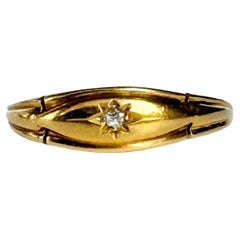 Antique Victorian Diamond and 18 Carat Gold Star Setting Ring