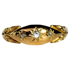 Victorian Diamond and 18 Carat Gold Star Setting Ring