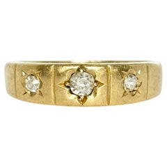 Viktorianischer Diamant und 18 Karat Gold Sternfassung Ring
