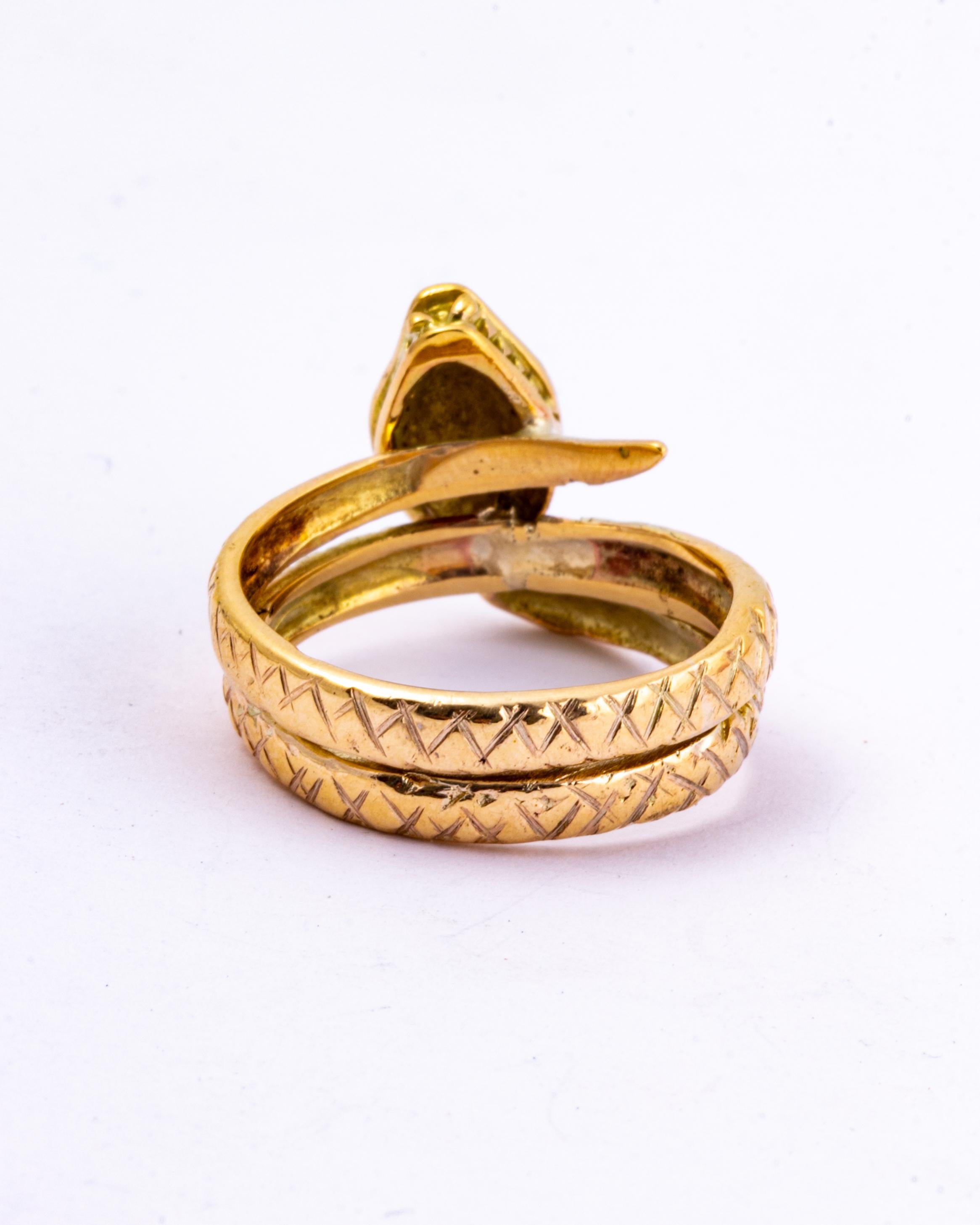 victorian gold snake ring