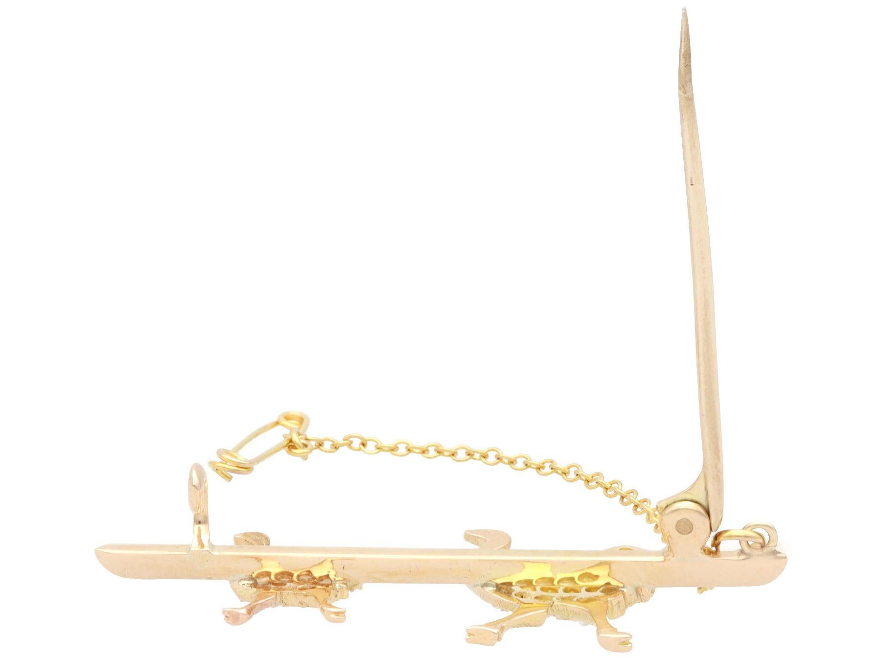 Victorian Diamond and Amethyst Yellow Gold Ostrich Brooch For Sale 1