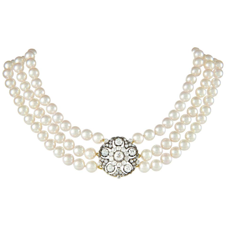 Vintage Cultured and Fine Pearl Necklace For Sale at 1stDibs