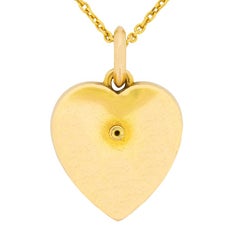 Victorian Diamond and Enamel Heart Pendant, circa 1880s