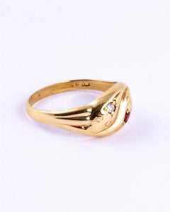 Victorian Diamond and Garnet 9 Carat Gold Double Snake