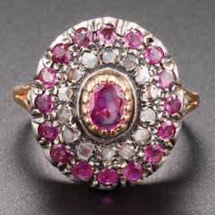 Victorian Diamond and Certified No-Heat Burma Pink Sapphire Ring