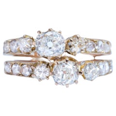 Victorian Diamond and Gold you and Me Ring