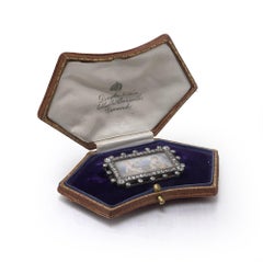Broche victoriano con diamantes y retrato en miniatura, atribuido a Fernand Paillet