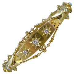 Victorian Gypsy Set 0.64 Carat Diamond and Opal Bracelet