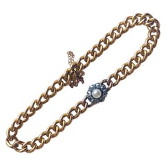 Victorian Diamond and Pearl 18 Karat Bracelet