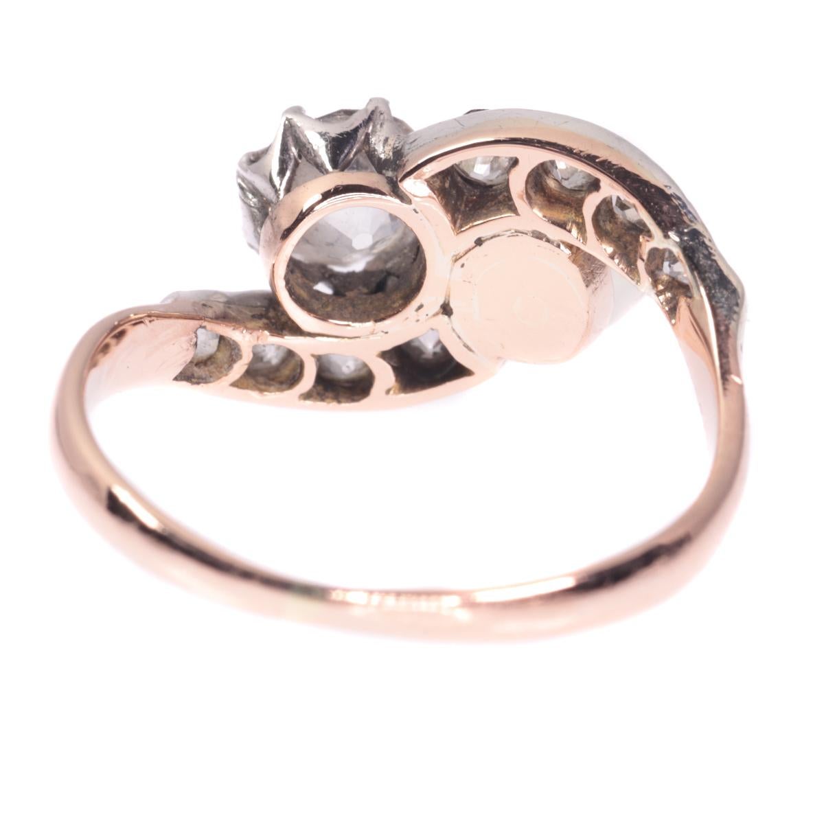 Victorian Diamond and Pearl Engagement Ring So-Called Romantic Toi et Moi For Sale 6