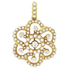 Victorian Diamond and Pearl Pendant, c.1880s