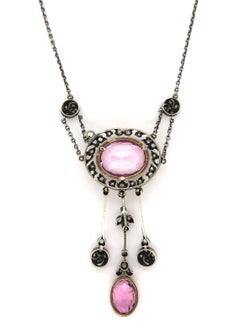 Victorian Diamond and Pink Tourmaline Pendant