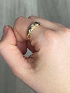 Victorian Diamond and Sapphire 18 Carat Gold Band